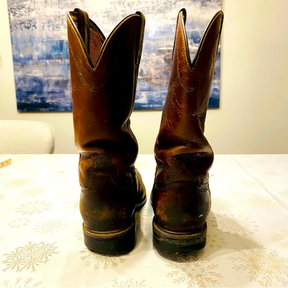 Barbed Wire Western Work Boots Slip Oil Resistant Square toe Men’s 10         WG - Picture 5 of 9